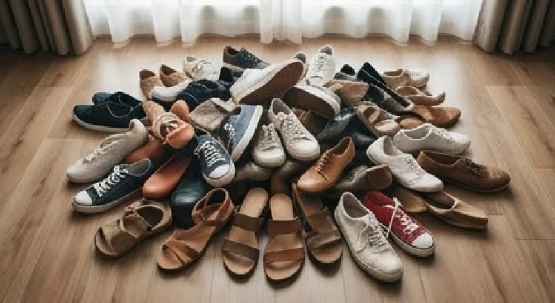 Mơ thấy nhiều giày dép: Điềm báo lựa chọn & góc nhìn tâm lý 1 Vô số đôi giày dép nằm ngổn ngang lộn xộn trên sàn nhà phản ánh trạng thái quá tải thông tin