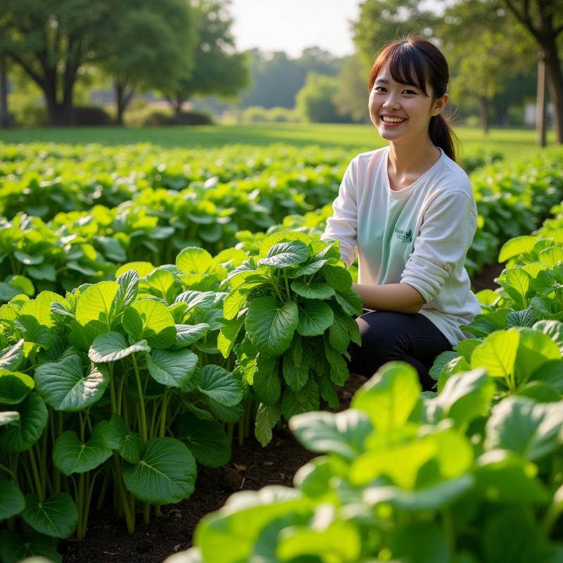 Mơ thấy nhổ rau ngót tươi tốt