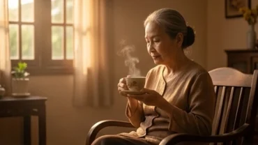 Khoảnh khắc tĩnh lặng khi người con mơ thấy nói chuyện với bố đã mất bên ánh đèn vàng ấm áp