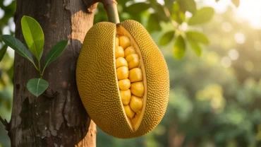 Quả mít chín vàng rực trên cây tượng trưng cho điềm báo may mắn tài lộc khi nằm mơ thấy quả mít