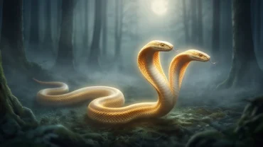 Người ngủ mơ thấy rắn hai đầu vảy vàng rực rỡ trườn qua màn sương mù mờ ảo