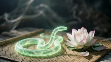 Hình ảnh minh họa về ý nghĩa tâm linh và điềm báo khi mơ thấy rắn xanh trong phong thủy