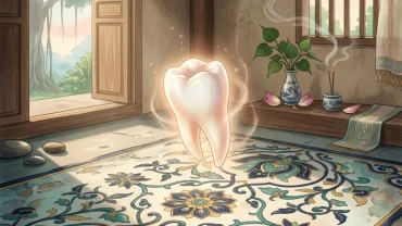 Hình ảnh mang tính biểu tượng về giải mã điềm báo tâm linh khi mơ thấy răng lung lay và ý nghĩa sức khỏe