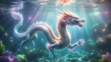 Biểu tượng của giấc mơ thấy rồng bơi dưới nước với con rồng uy nghi lướt dưới lòng sông trong vắt