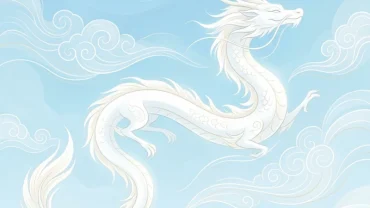 Hình ảnh minh họa ý nghĩa phong thủy khi mơ thấy rồng trắng bay trên trời mang năng lượng hành Kim