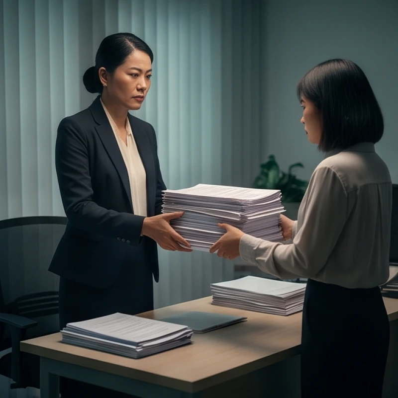 Mơ thấy bà chủ là điềm gì: Phân loại bối cảnh và bộ số may mắn 3 Người sếp nữ đứng cạnh bàn làm việc liên tục giao nhiệm vụ cảnh báo áp lực quá tải trong mơ