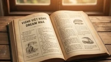 Cuốn sổ mơ dân gian cổ kính đặt trên bàn gỗ mộc mạc giúp giải mã khi mơ thấy số đề một cách chi tiết