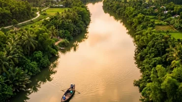 Hình ảnh dòng sông trong xanh bao la thể hiện điềm báo khi bạn mơ thấy sông nước mênh mông về tài lộc và sự nghiệp
