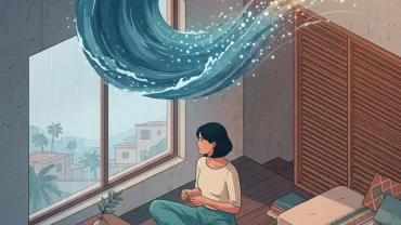 Hình ảnh minh họa khái niệm tâm lý hoang mang khi mơ thấy sóng thần và cách xoa dịu nỗi sợ