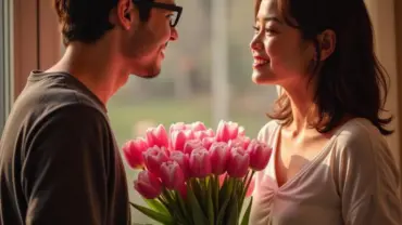 Mơ thấy tặng hoa tulip hồng cho người yêu