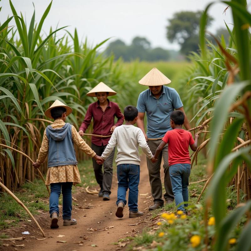 Mơ thấy thu hoạch mía cùng gia đình