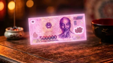 Bức ảnh nghệ thuật thể hiện thông điệp phong thủy và tài chính khi mơ thấy tiền 50 nghìn mang sắc hồng tím đặc trưng