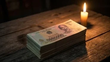 Xấp giấy bạc trong giấc mơ thấy tiền âm phủ được đặt ngay ngắn trên chiếc bàn gỗ dưới ánh nến leo lét