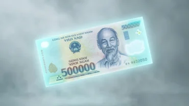 Tờ tiền 500 nghìn đồng lơ lửng trong không gian mờ ảo tượng trưng cho điềm báo khi mơ thấy tờ tiền 500
