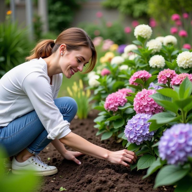 Mơ thấy trồng cẩm tú cầu trong vườn nhà