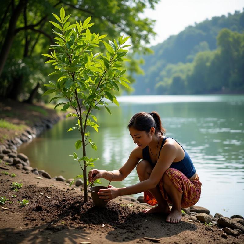 Mơ thấy trồng cây si bên bờ sông