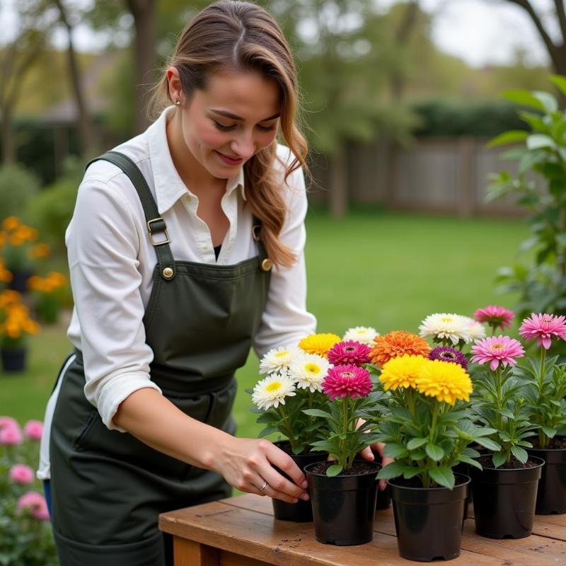 Mơ thấy trồng hoa cúc trong chậu thể hiện sự gọn gàng