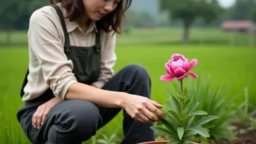 Mơ thấy trồng hoa mẫu đơn trong chậu