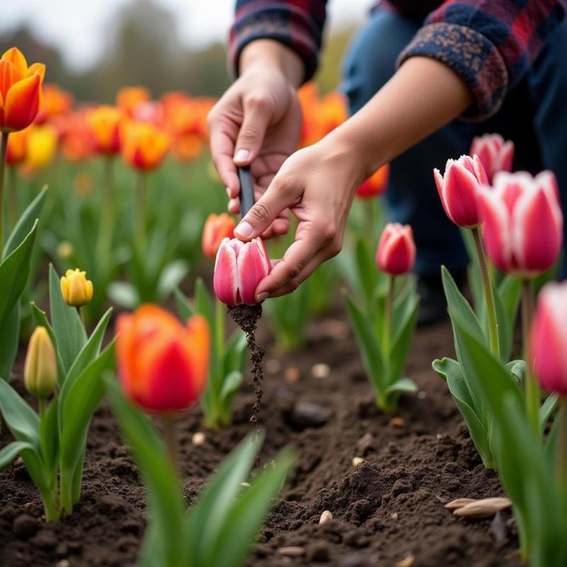 Mơ thấy trồng hoa tulip trong vườn