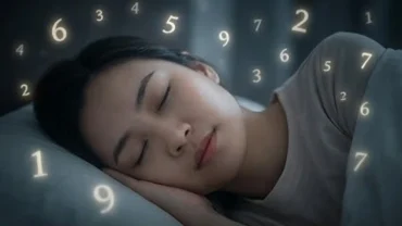 Người đang ngủ mơ thấy những con số phát sáng bay quanh mình thể hiện giấc mơ thấy trúng đề