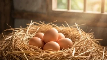 Ổ trứng gà rơm nguyên vẹn tượng trưng cho sự sinh sôi nảy nở khi mơ thấy trứng gà