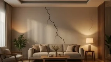 Vết nứt dài trên bức tường nhà phản ánh điềm báo khi mơ thấy tường nhà nứt