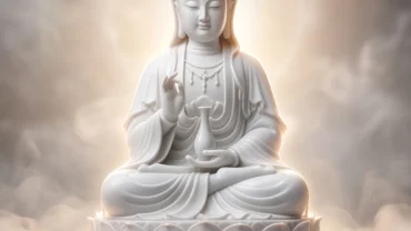 Bức tượng Phật Quan Âm tọa đài sen tỏa hào quang êm dịu xuất hiện khi nằm mơ thấy tượng phật quan âm