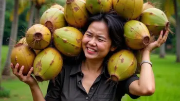 Mơ thấy vác dừa nặng trĩu