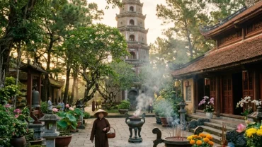 Hình ảnh thanh tịnh phản ánh ý nghĩa tâm linh khi nằm mơ thấy vào chùa giúp giải tỏa áp lực cuộc sống