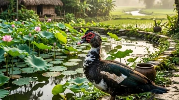 Hình ảnh minh họa ý nghĩa phong thủy và những điềm báo tài lộc chi tiết khi bạn mơ thấy vịt xiêm