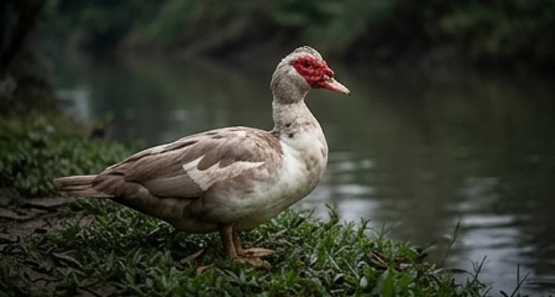 Mơ thấy vịt: Giải mã điềm báo tài lộc và bảng số may mắn 3 Con vịt xiêm to lớn với phần mào đỏ đặc trưng đang đứng chậm chạp trên bờ cỏ