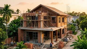 Khung cảnh thi công ngôi nhà mới khang trang tượng trưng cho điềm báo khi mơ thấy xây nhà