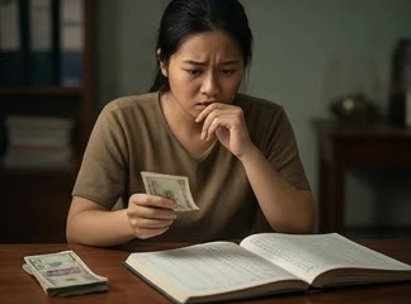 Sổ nợ và những tờ tiền lẻ thể hiện áp lực tài chính đè nặng khi bạn khao khát sự cứu trợ khẩn cấp