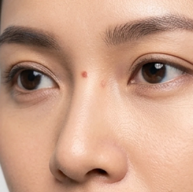 Đôi mắt của người phụ nữ Việt Nam với điểm lệ đạo ở khóe mắt trong được chiếu sáng rõ nét