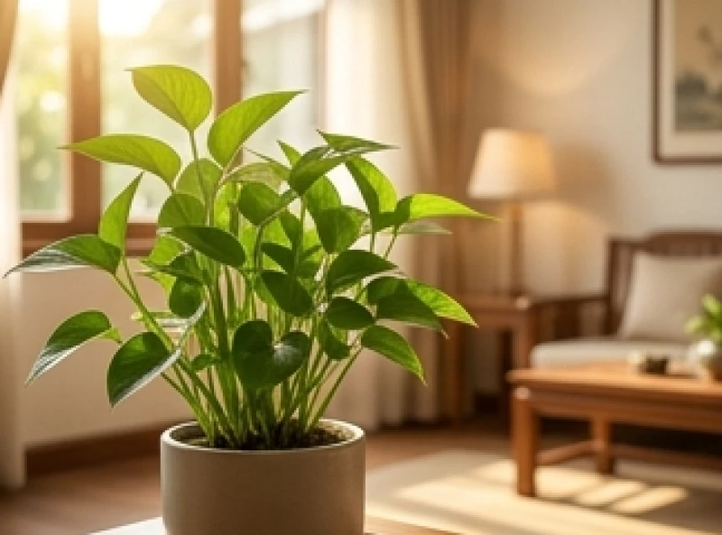 Một chậu cây xanh mướt đặt trong phòng khách ngập tràn ánh sáng giúp cân bằng năng lượng cho người mệnh Tích Lịch Hỏa