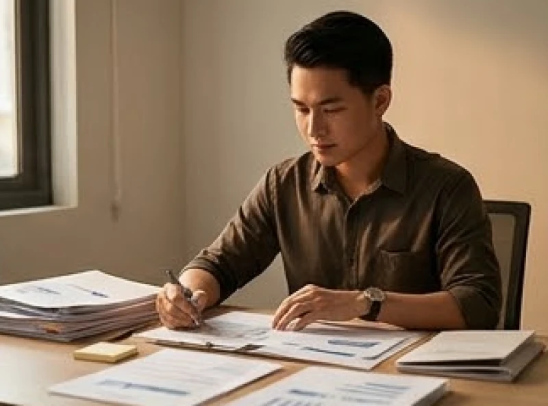 Nam thanh niên tập trung trau dồi kỹ năng chuyên môn trong công việc