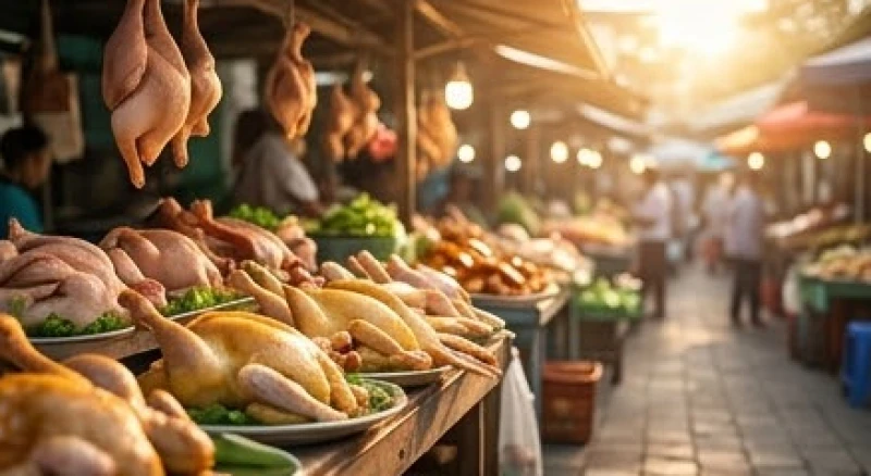 Quầy hàng thịt sống tươi ngon tại khu chợ truyền thống phản ánh sự lưu thông của các nguồn tài chính
