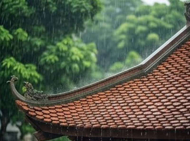 Cơn mưa rào mùa hạ tưới mát cây cối đại diện cho nạp âm Thiên Hà Thủy