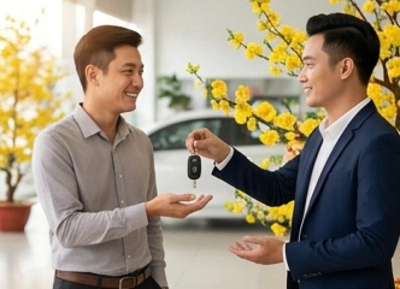 Tuổi Sửu mua xe ngày nào tốt: lịch tra cứu 2026 và hóa giải 7 Không khí giao dịch mua bán xe hơi rộn ràng tại đại lý trong những ngày đầu xuân năm mới