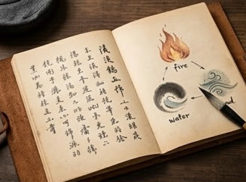 Cuốn sổ da ghi chép phân loại ba giai đoạn Hỏa tai Thủy tai và Phong tai