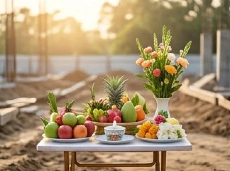 Nghi thức động thổ xây nhà được thực hiện cẩn trọng để tránh những năm vướng hạn Tam Tai và Kim Lâu