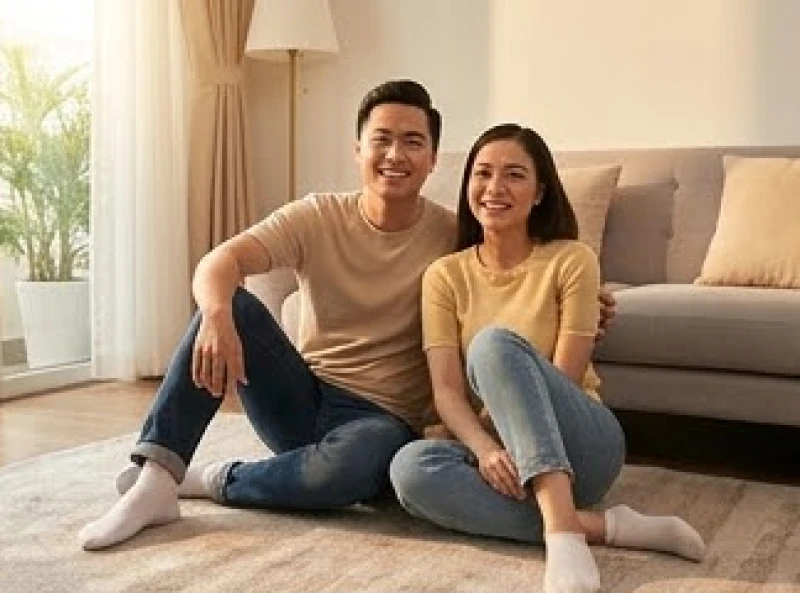 Gia đình nhỏ quây quần hạnh phúc trong một không gian ngập tràn ánh sáng