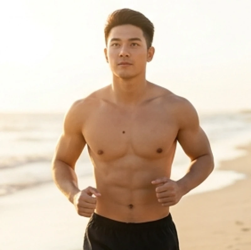 Người đàn ông tự tin cởi trần khoe vóc dáng săn chắc khi tham gia các hoạt động thể thao ngoài trời