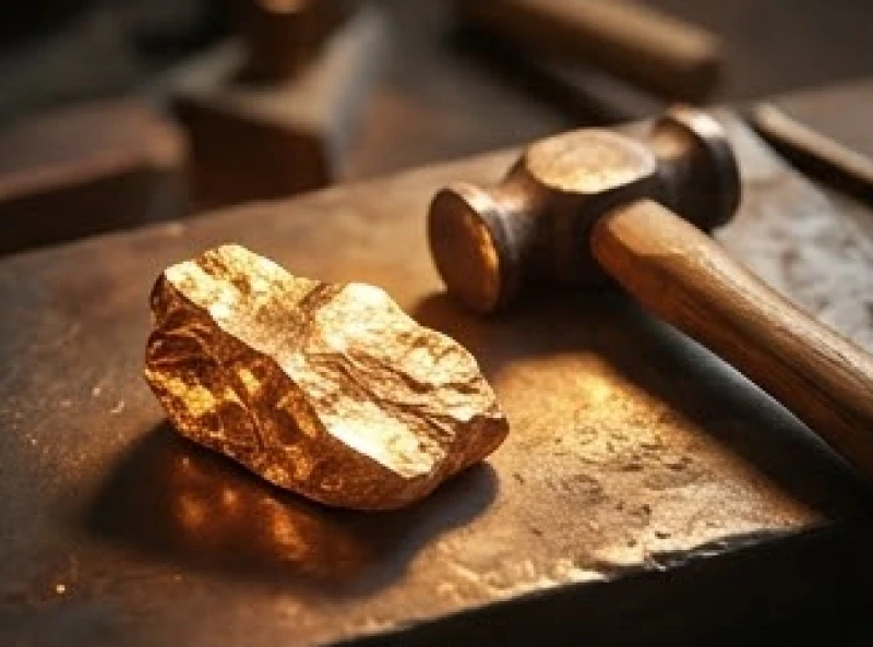 Tuổi Thìn mệnh gì: tra cứu nạp âm và quy tắc hóa giải 5 Khối kim loại nguyên bản đang tỏa sáng lấp lánh cạnh chiếc búa rèn thủ công