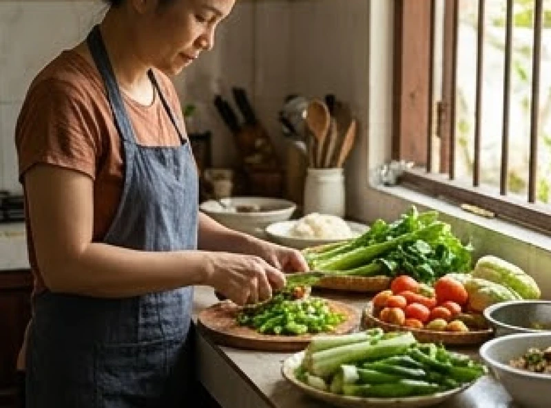 Văn khấn giỗ đầu mẹ: Bài cúng chuẩn nghi thức tại nhà & ngoài mộ 8 Người phụ nữ cẩn thận chế biến các món ăn thanh tịnh và sạch sẽ cho mâm cỗ cúng giỗ