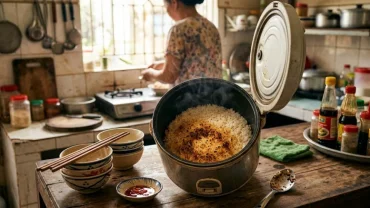 Hiện tượng cháy xém dưới đáy nồi và cách giải mã nấu cơm bị khê là điềm gì theo phong thủy nhà bếp