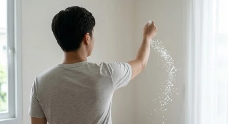Chảy máu là điềm gì: Giải mã chi tiết và cách hóa giải 7 Một người đứng quay lưng về phía cửa sổ và hất một nắm muối hạt qua vai trái để xua đuổi các năng lượng tiêu cực