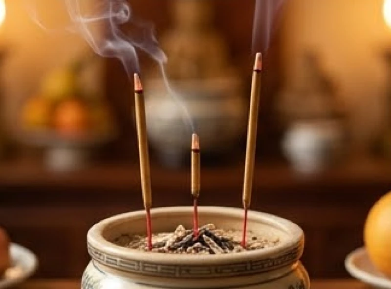 Thế hương cháy hai dài một ngắn với cây ở giữa cháy rất nhanh và tụt thấp hơn hai cây bên cạnh