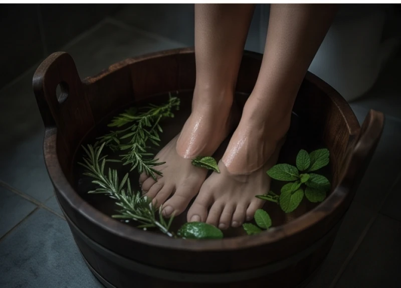 Ngâm chân vào chậu nước ấm trước khi ngủ giúp máu lưu thông tốt và giảm thiểu những giấc mơ giật mình