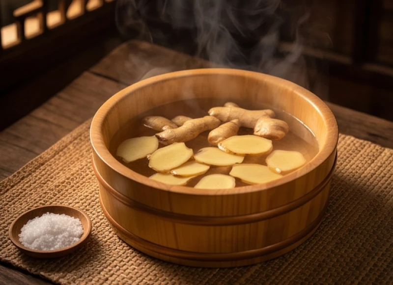 Thói quen ngâm chân nước ấm gừng muối ban đêm giúp thư giãn hệ thần kinh trung ương